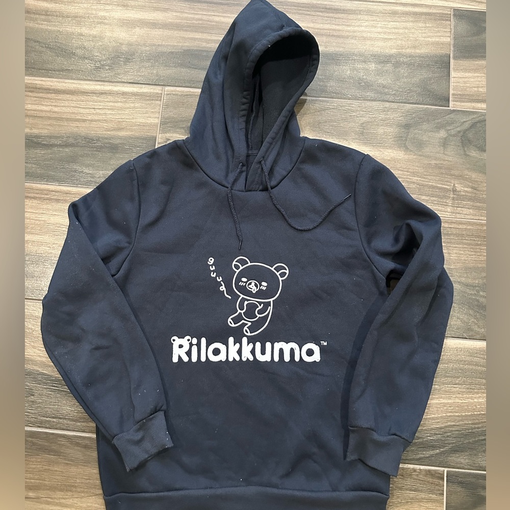 Navy Blue Rilakkuma Ladies Free Size Hoodie - San-X